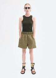 Sporty Tank in Fine Cashmere - Olive - CO Collections
